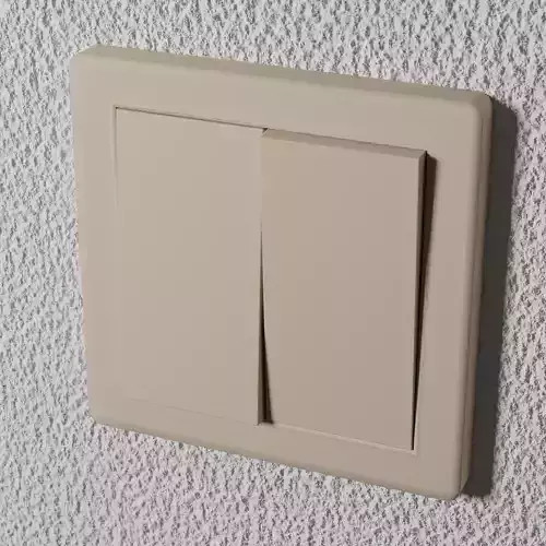 Interior switch - white double Low-poly 3D model Interior switch - white double Low-poly 3D model