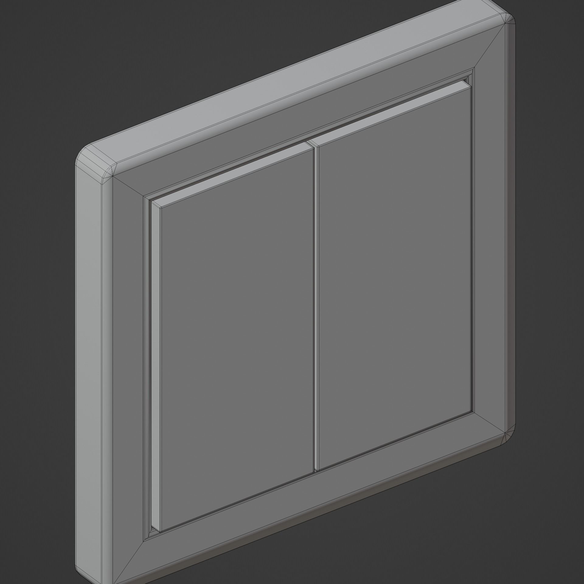 Interior switch - white double Low-poly 3D model_11