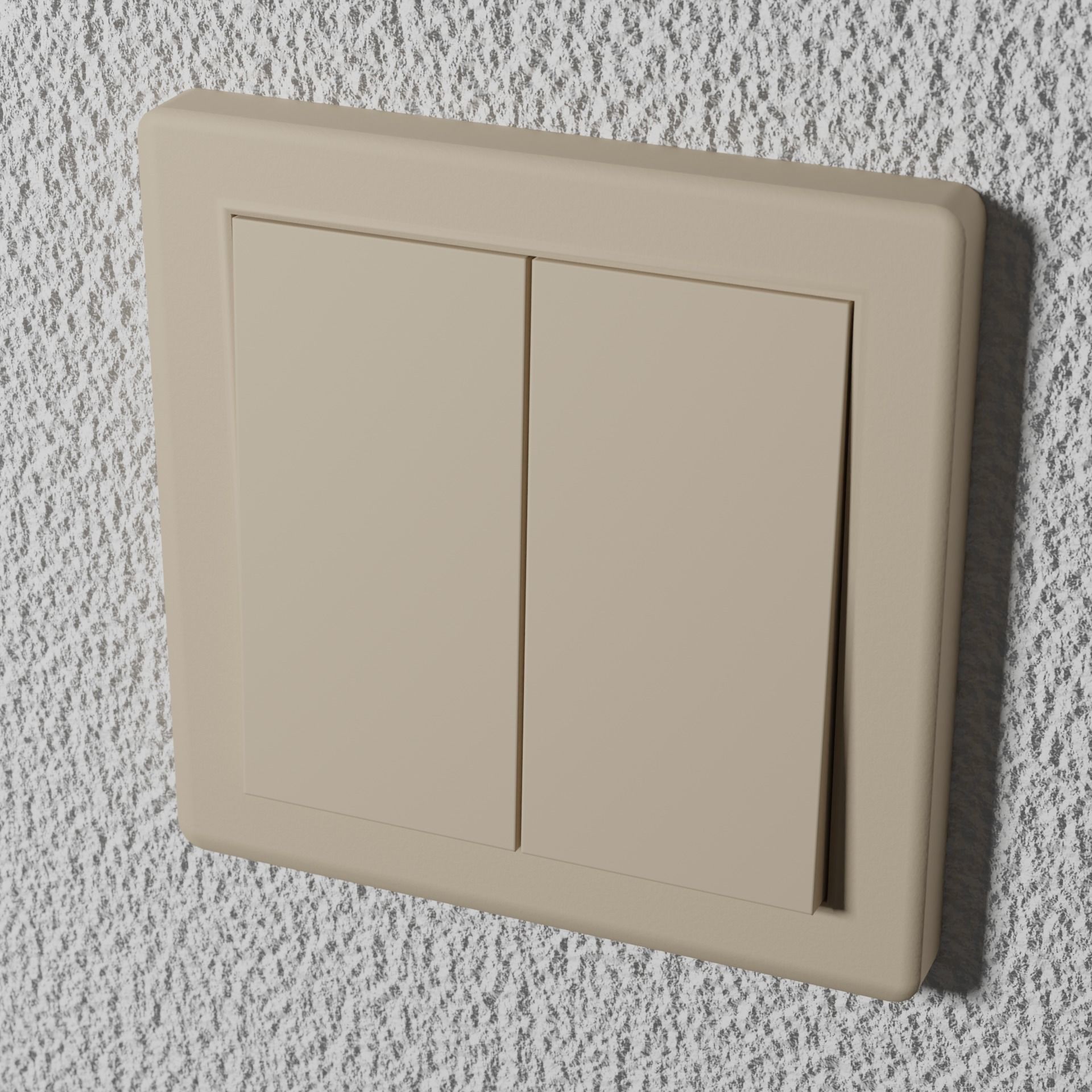 Interior switch - white double Low-poly 3D model_1