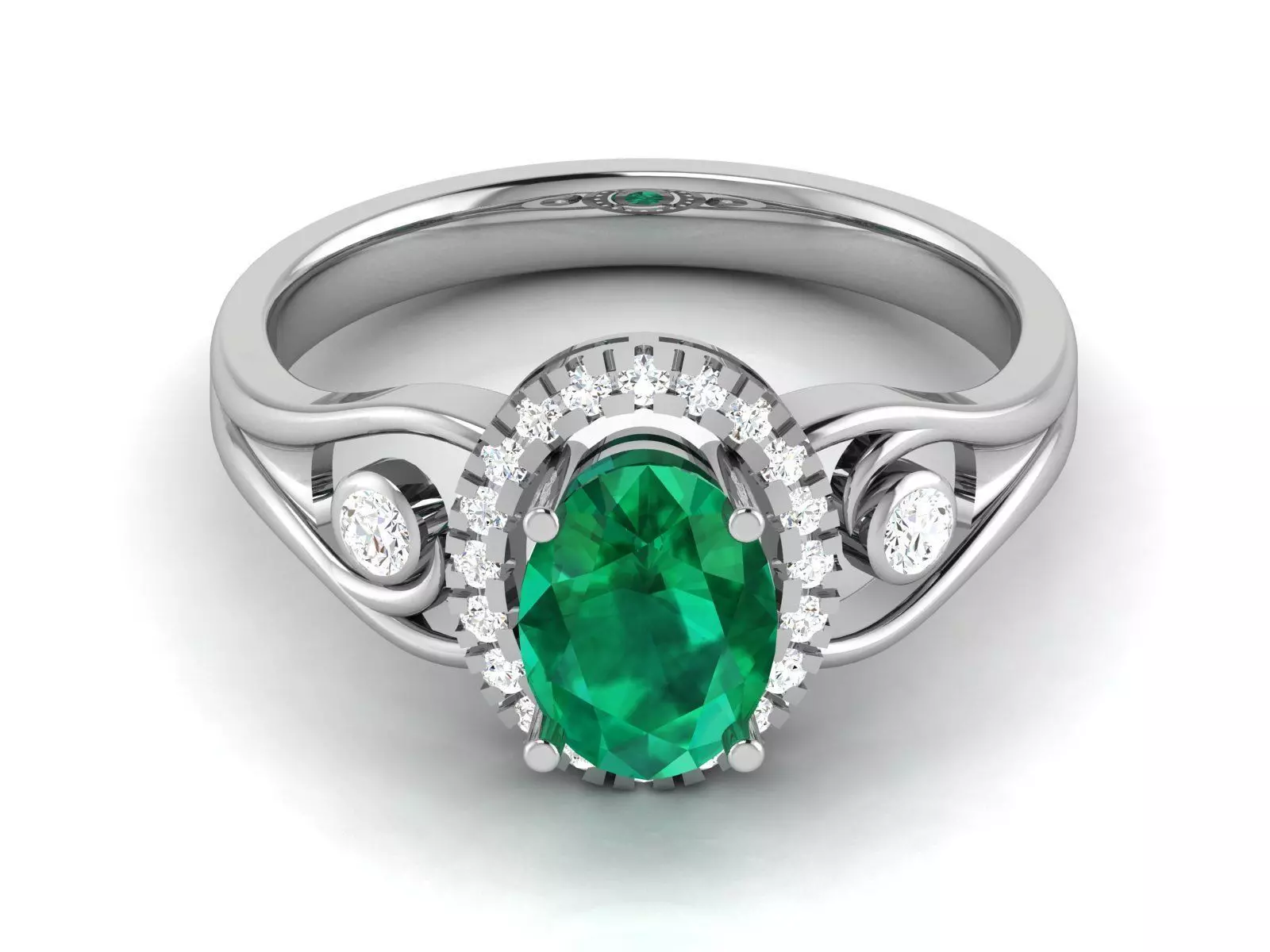 Solitaire Engagement Oval Ring 3D print model