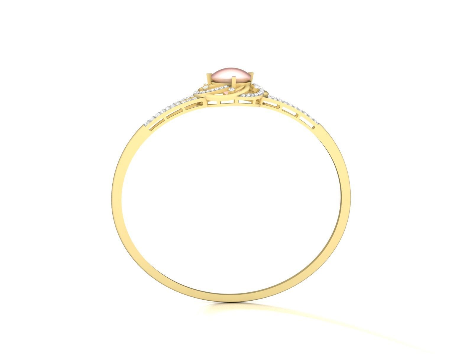 Solitaire Engagement Opal Stone  Ring 3D print model_5