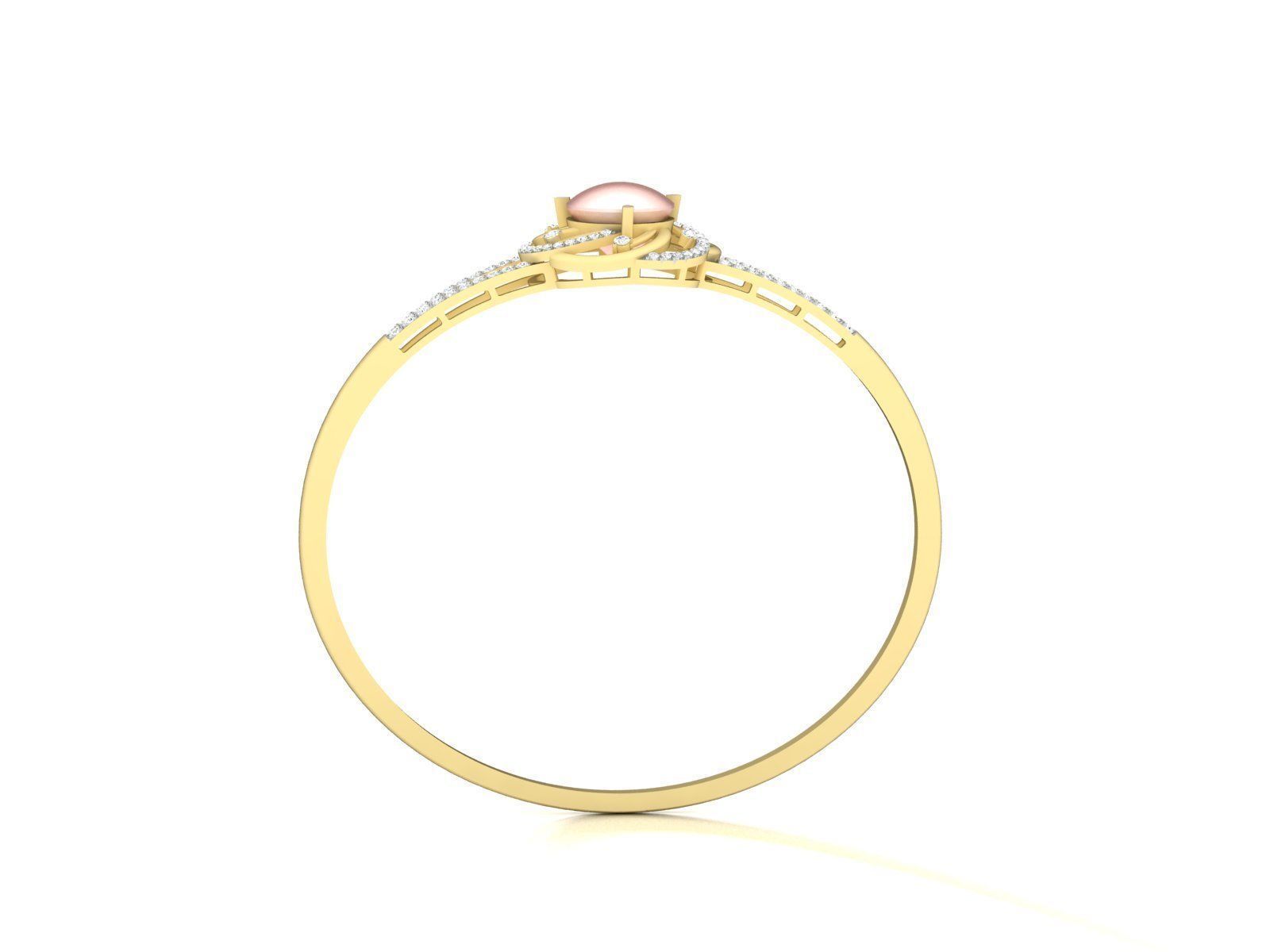 Solitaire Engagement Opal Stone  Ring 3D print model_3