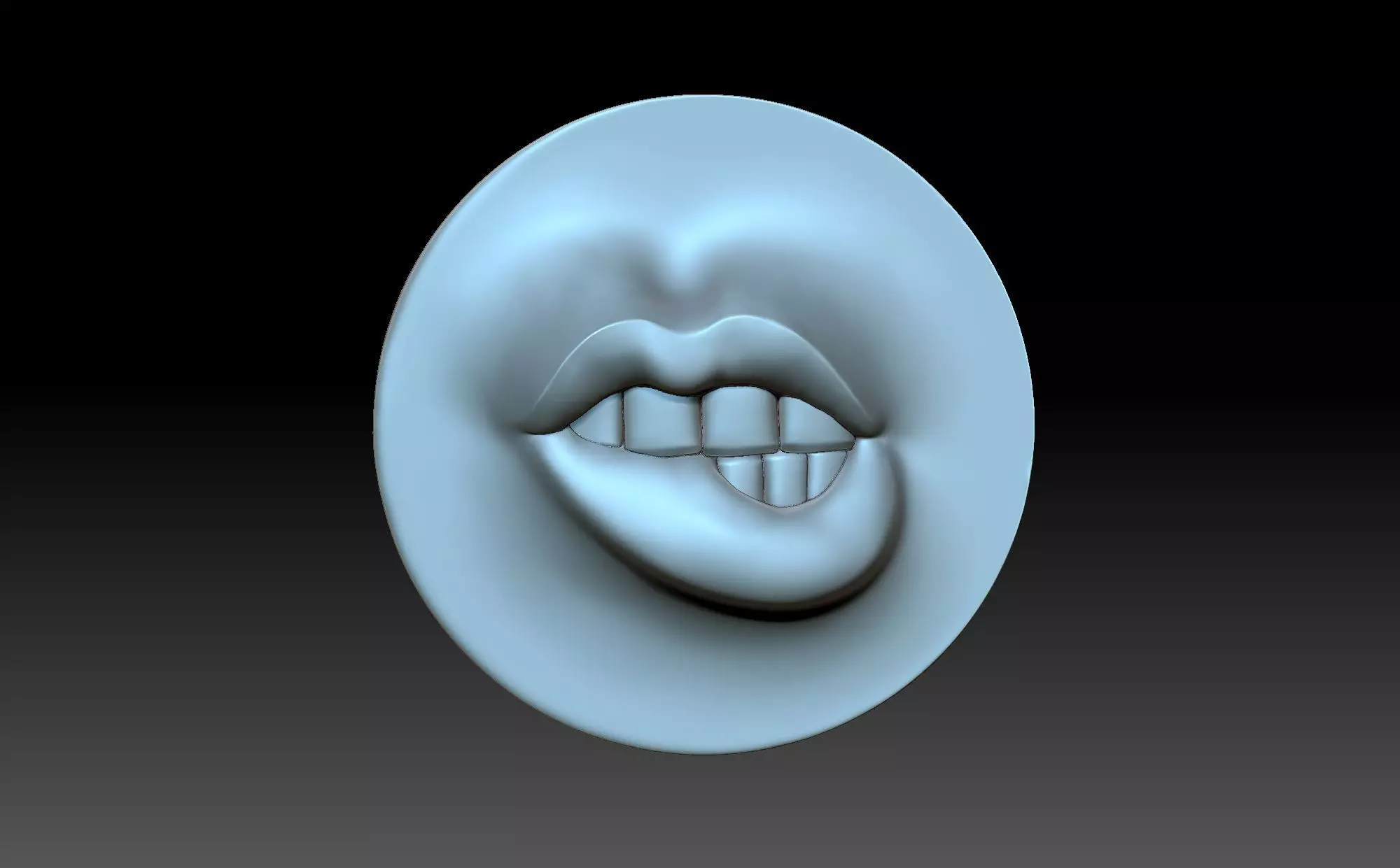 Bitten lip 3D print model_0
