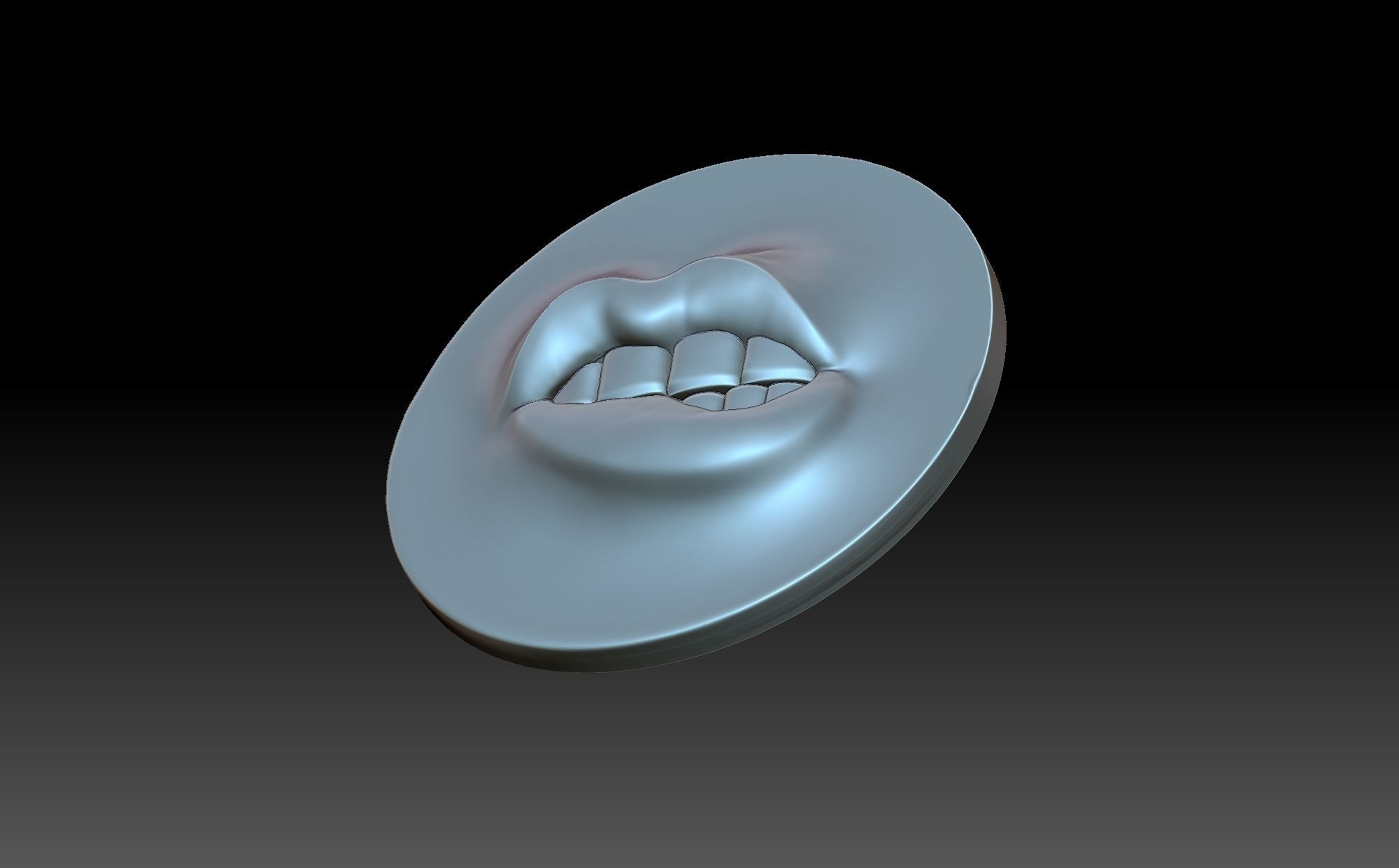 Bitten lip 3D print model_7
