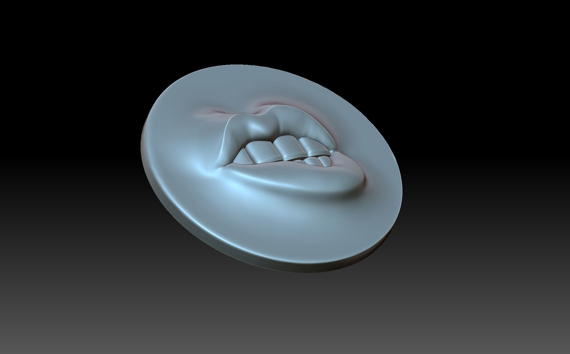 Bitten lip 3D print model_8