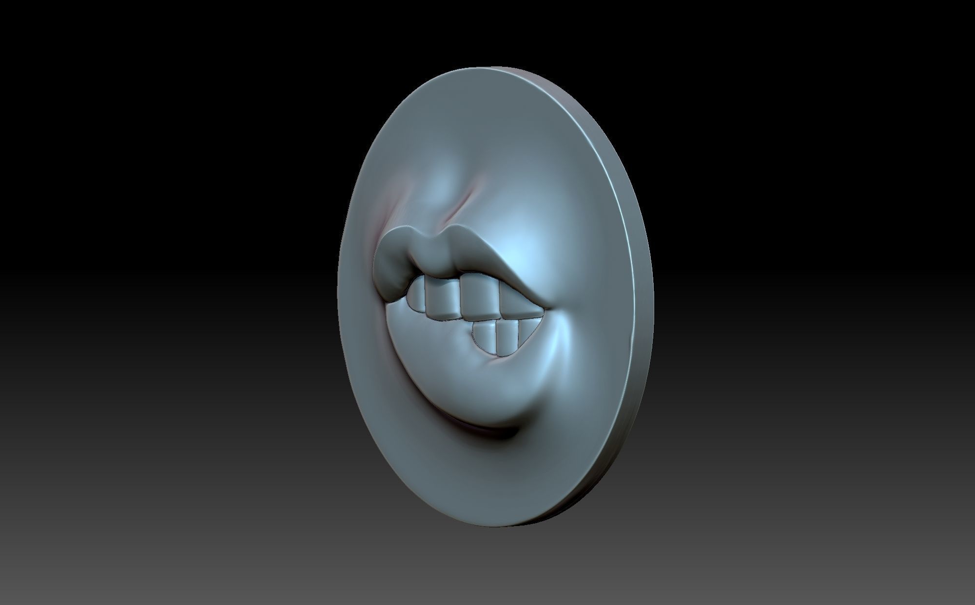 Bitten lip 3D print model_1
