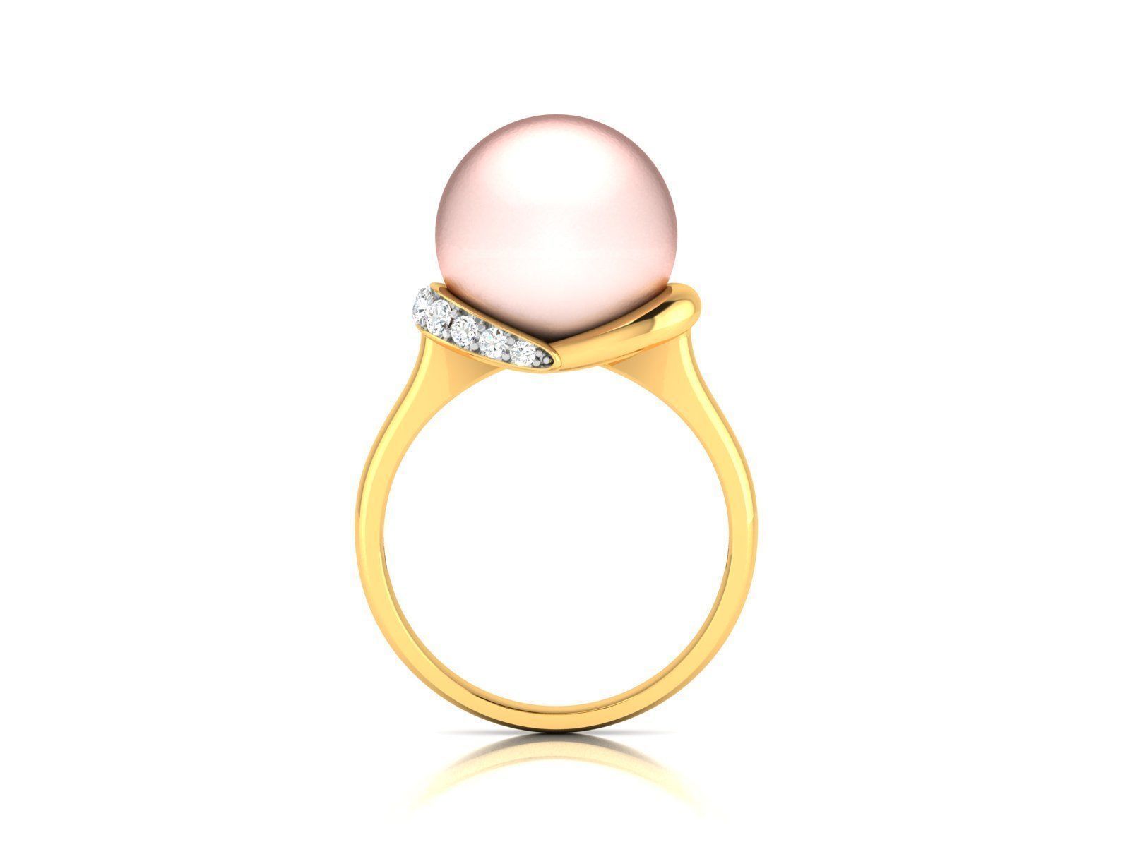 Solitaire Engagement Opal Stone  Ring 3D print model_5