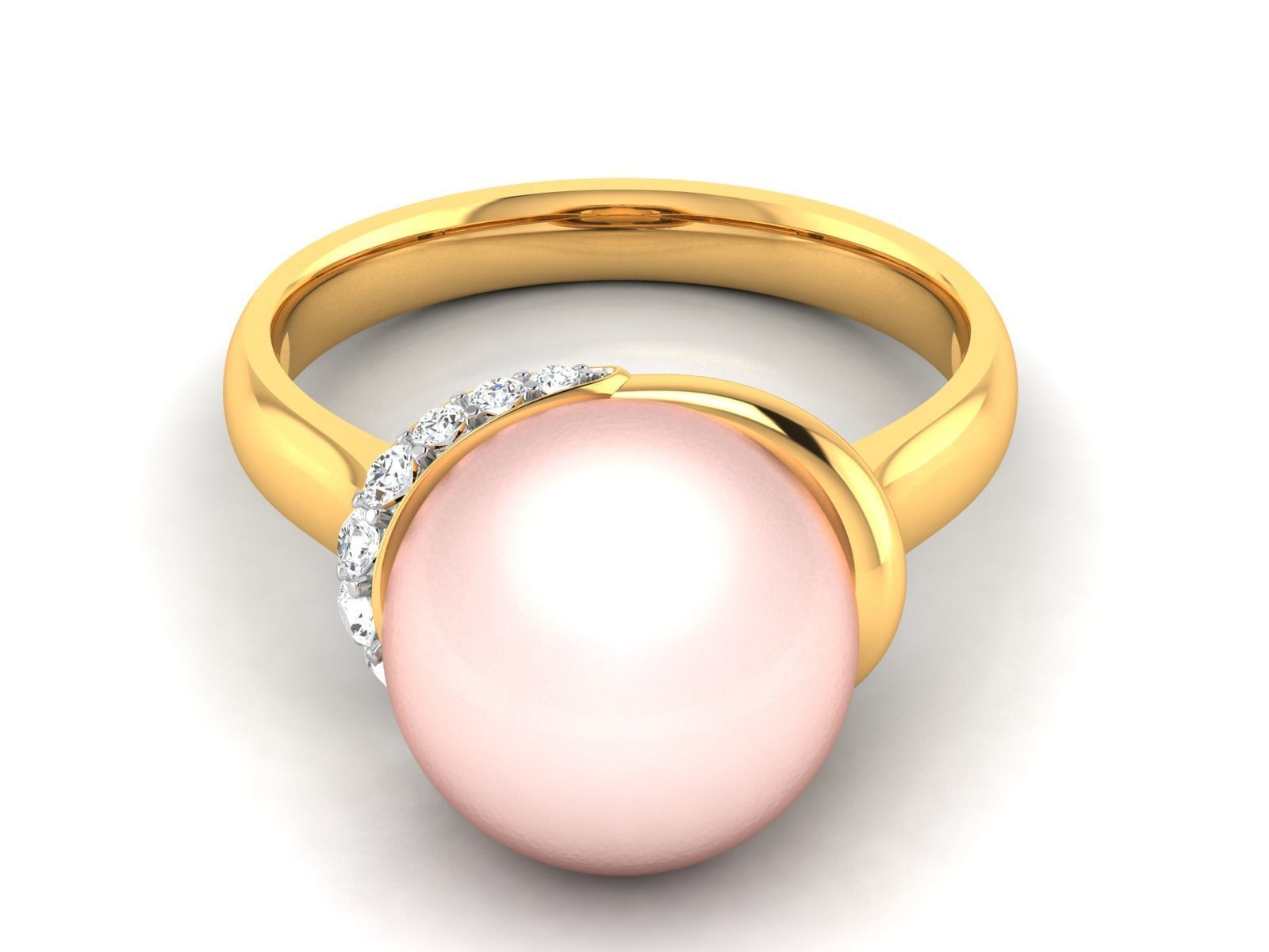 Solitaire Engagement Opal Stone  Ring 3D print model_8