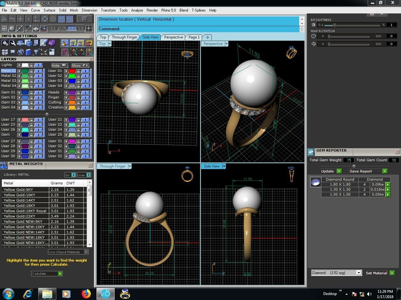 Solitaire Engagement Opal Stone  Ring 3D print model_4