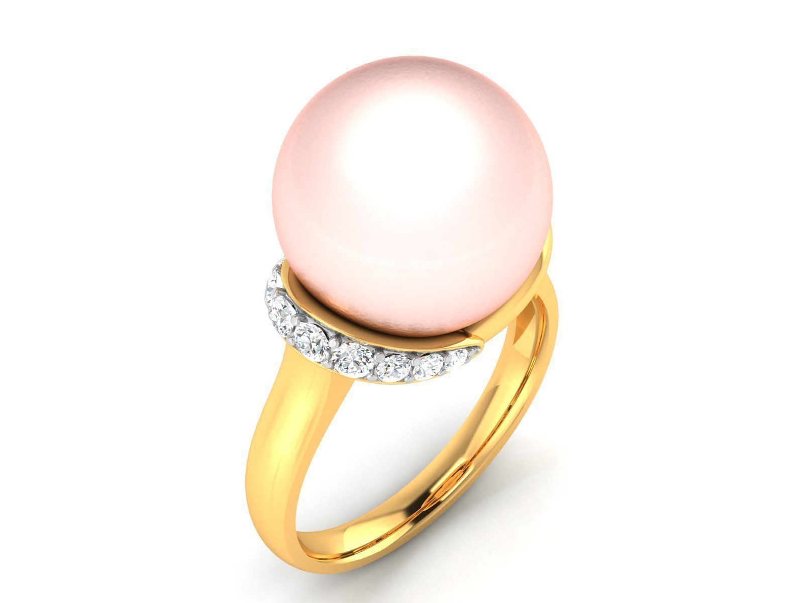 Solitaire Engagement Opal Stone  Ring 3D print model_2