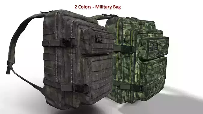 Military Bag - Low Poly - Game Ready