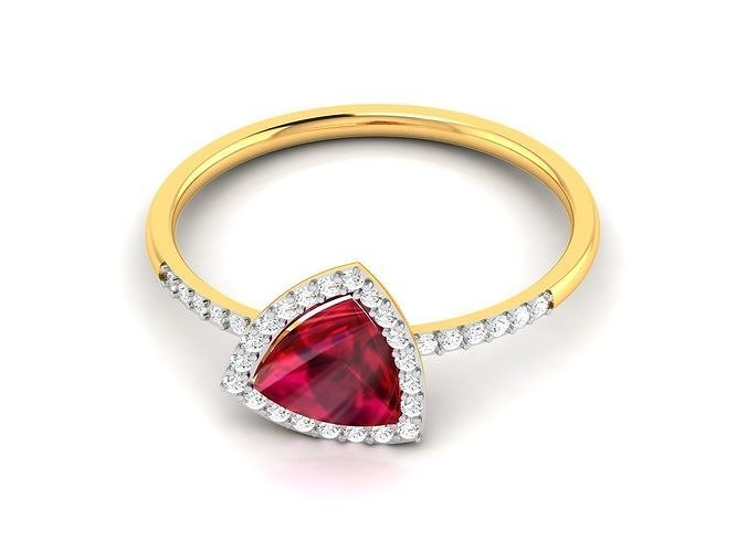 Women Wedding Engagement Trillion Stone Ring 3D print model