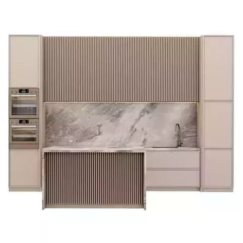 kitchen with cabinets and marble counter tops