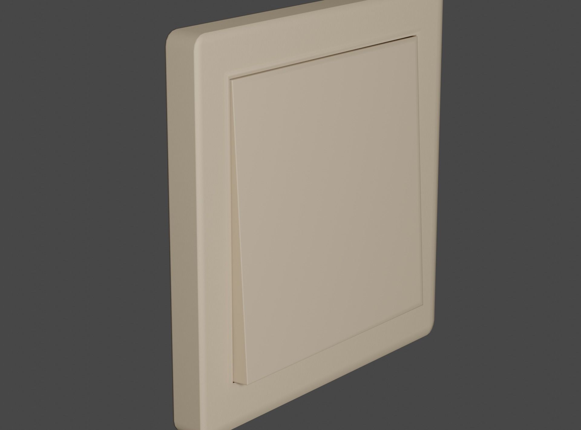 Interior switch - white single Low-poly 3D model_7