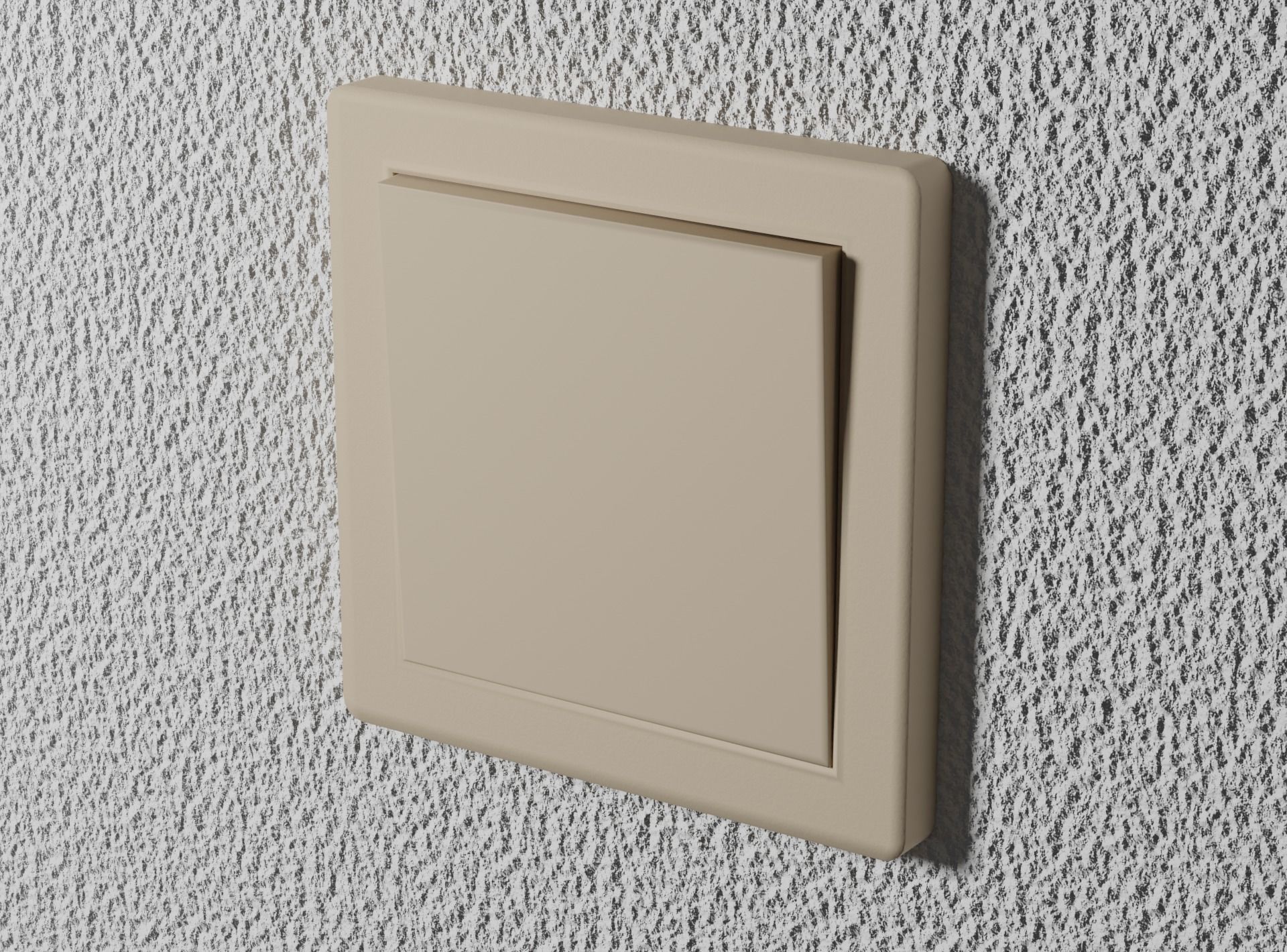 Interior switch - white single Low-poly 3D model_1
