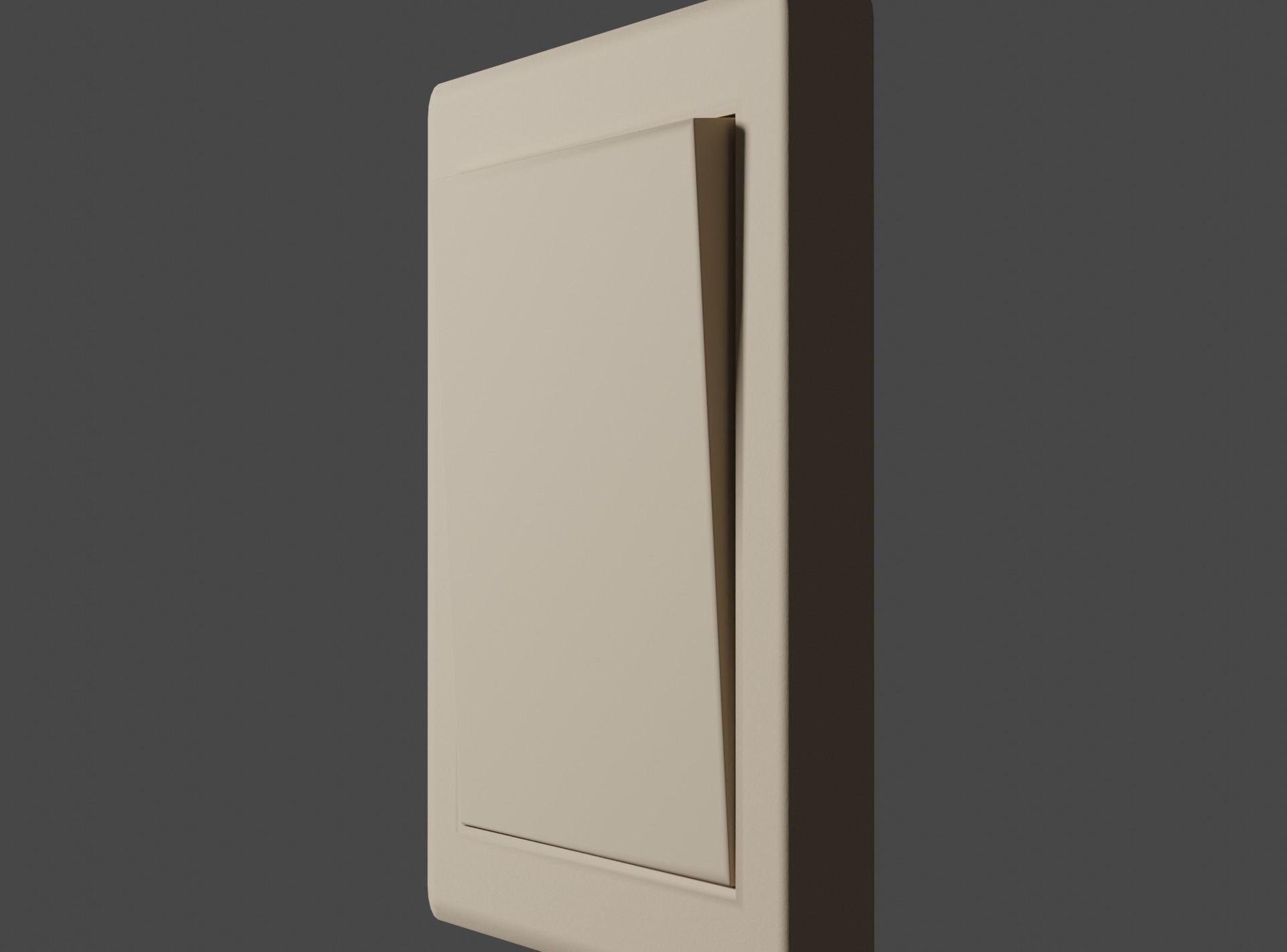 Interior switch - white single Low-poly 3D model_3