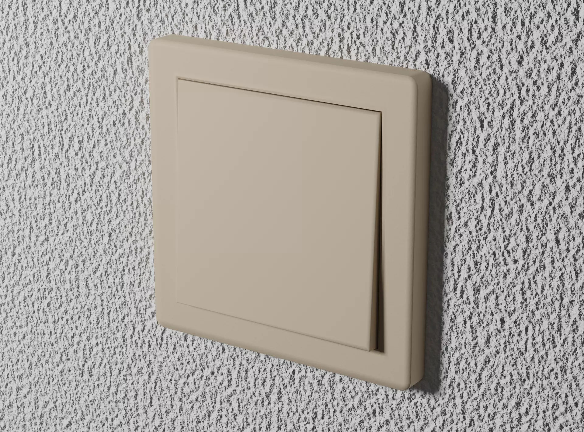 Interior switch - white single Low-poly 3D model_0