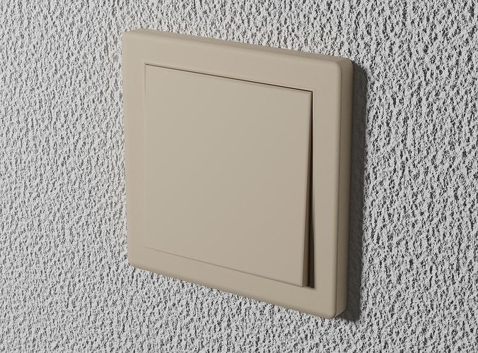 Interior switch - white single Low-poly 3D model