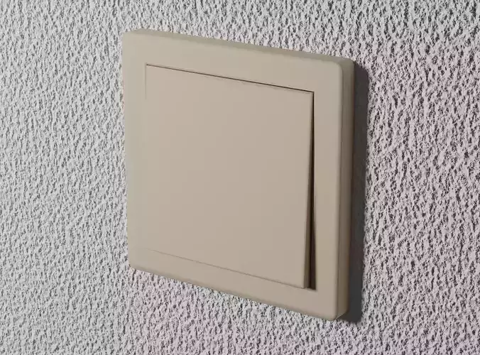 Interior switch - white single Low-poly 3D model Interior switch - white single Low-poly 3D model