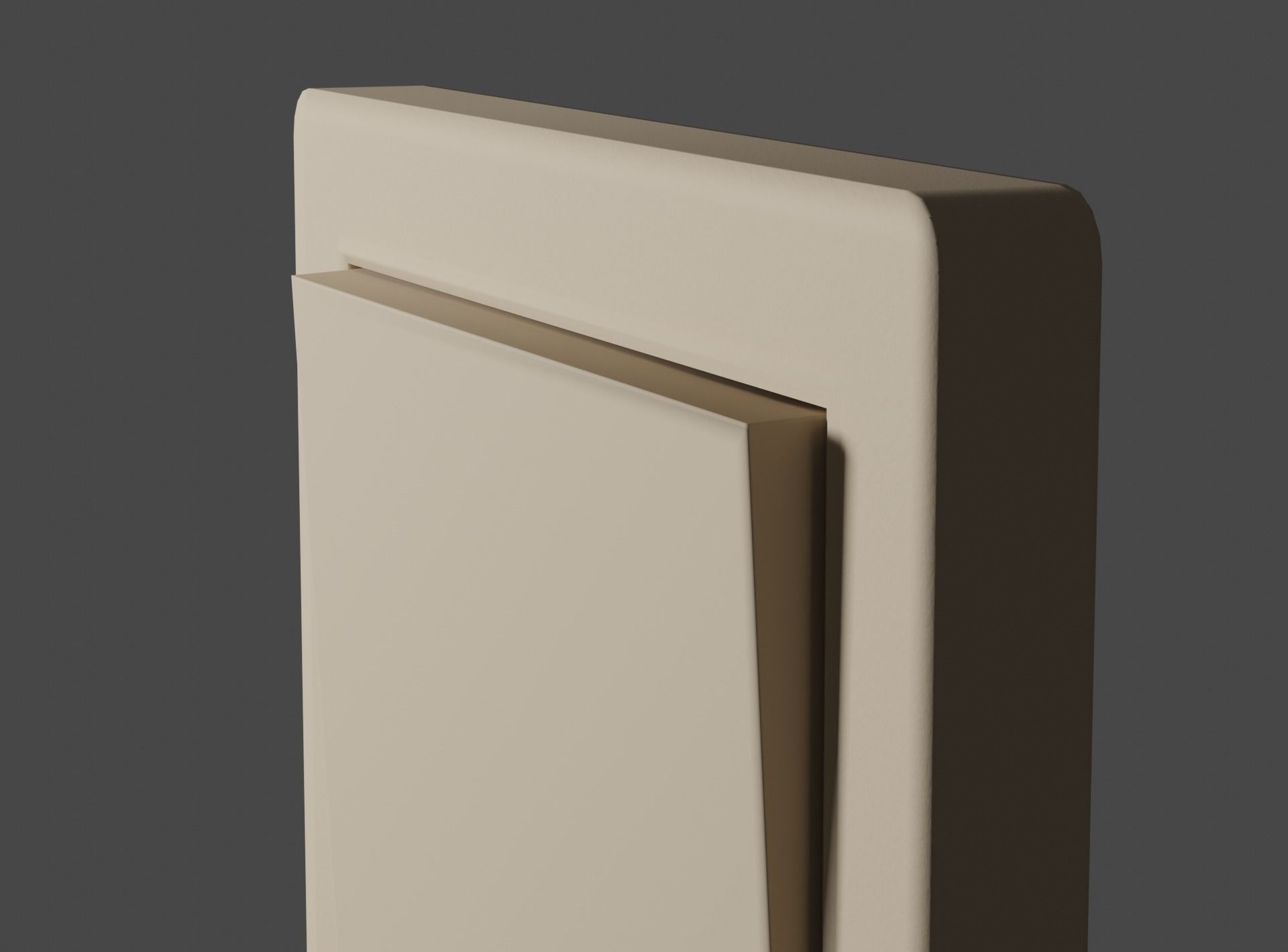 Interior switch - white single Low-poly 3D model_2