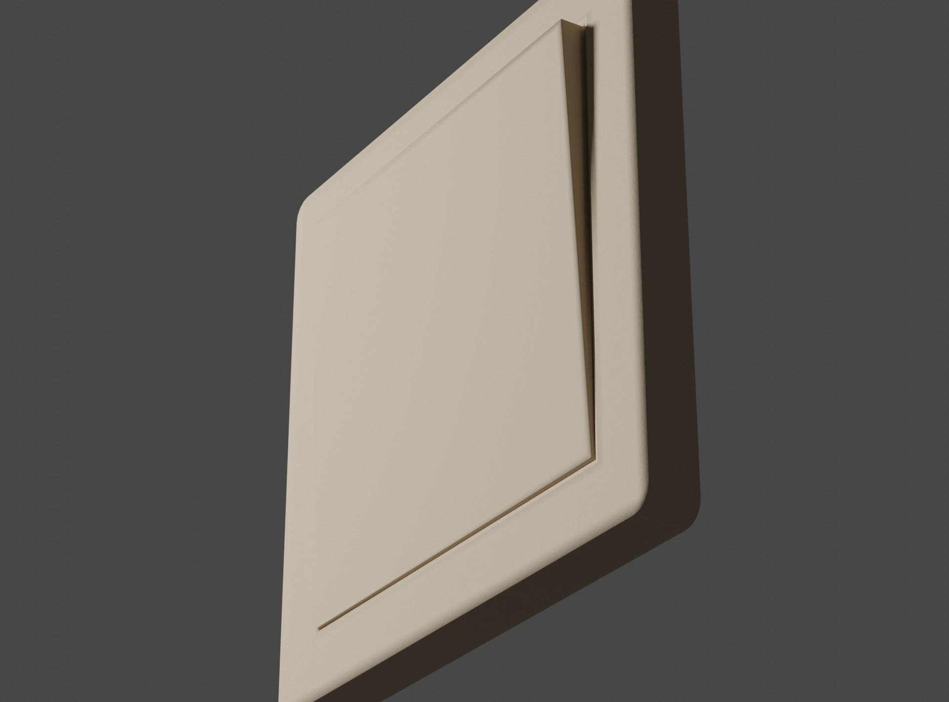 Interior switch - white single Low-poly 3D model_4