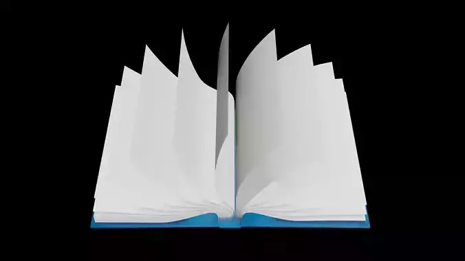 Animated 3D Book Blender Low-poly 3D model