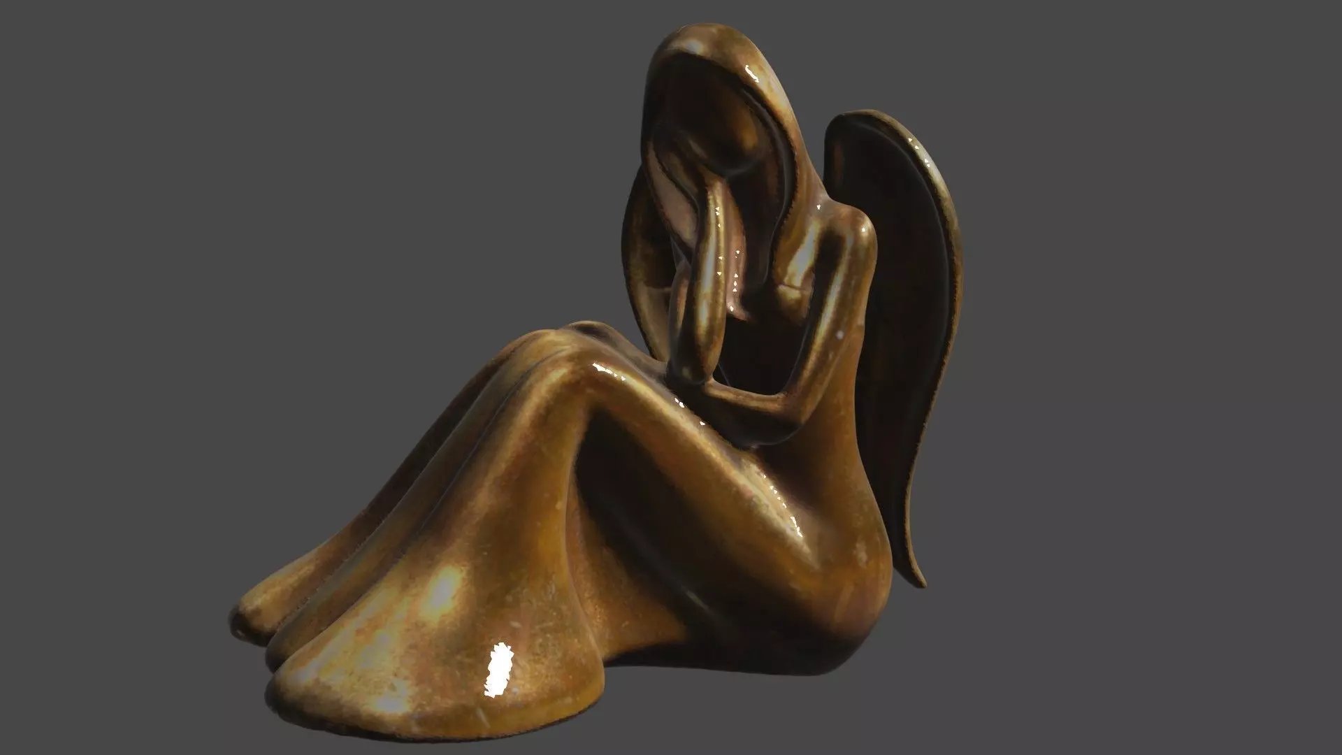 Angel  Sculpture Statue 3D Print Ready 3D model_0