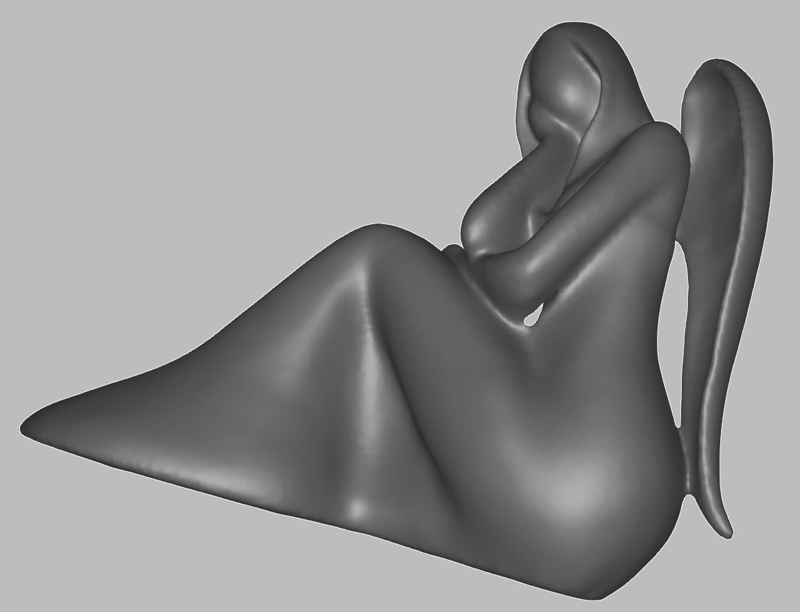 Angel  Sculpture Statue 3D Print Ready 3D model_14