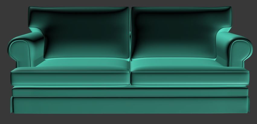 Sofa double seater Low-poly 3D model_6