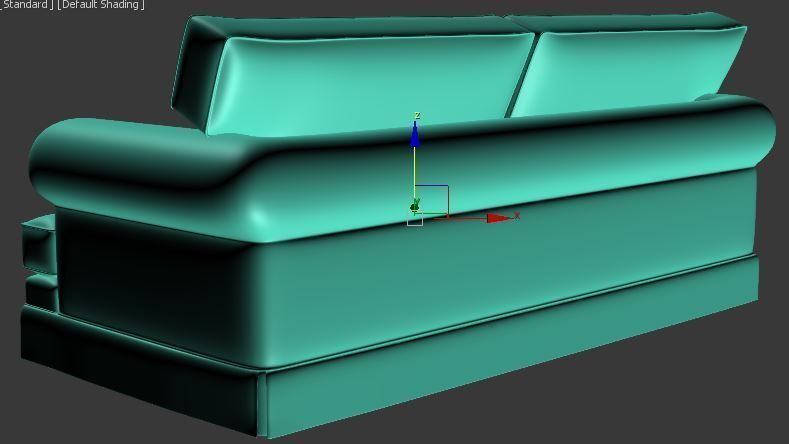 Sofa double seater Low-poly 3D model_12