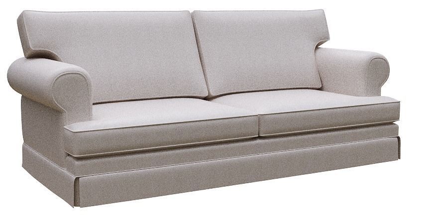 Sofa double seater Low-poly 3D model_1