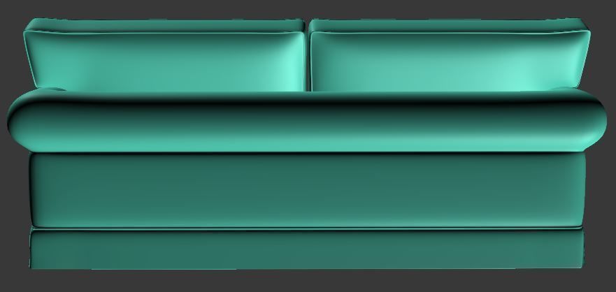 Sofa double seater Low-poly 3D model_11