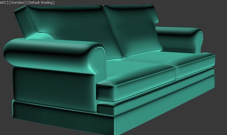Sofa double seater Low-poly 3D model_8