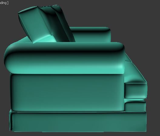 Sofa double seater Low-poly 3D model_9