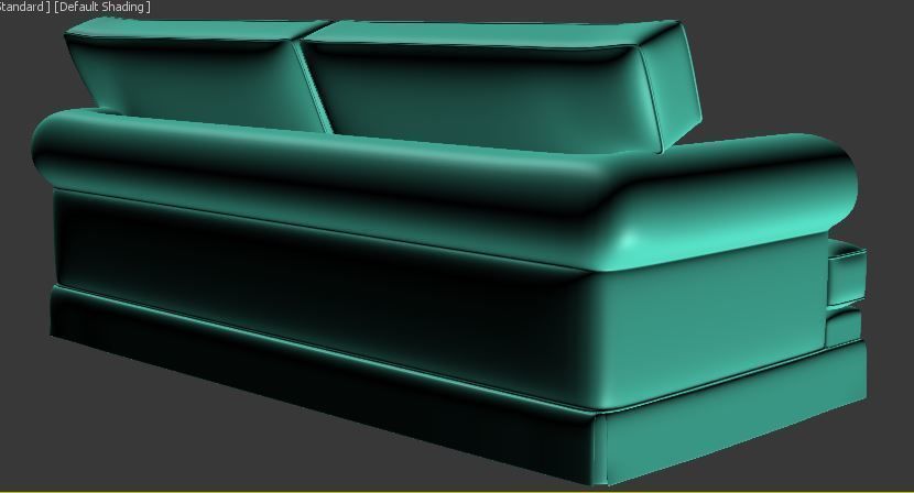 Sofa double seater Low-poly 3D model_10