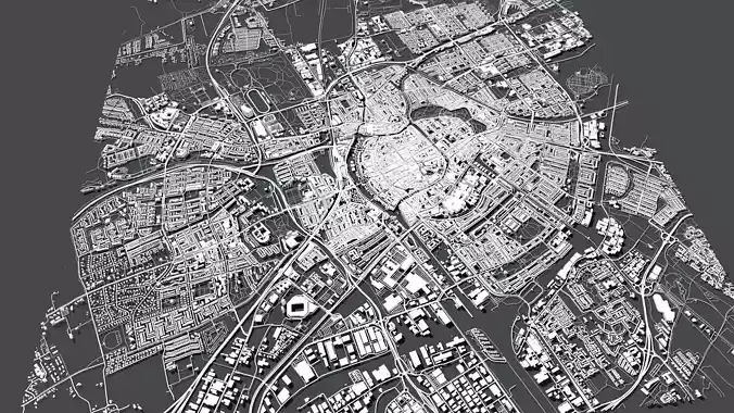 Cityscape Groningen Netherlands 3D model