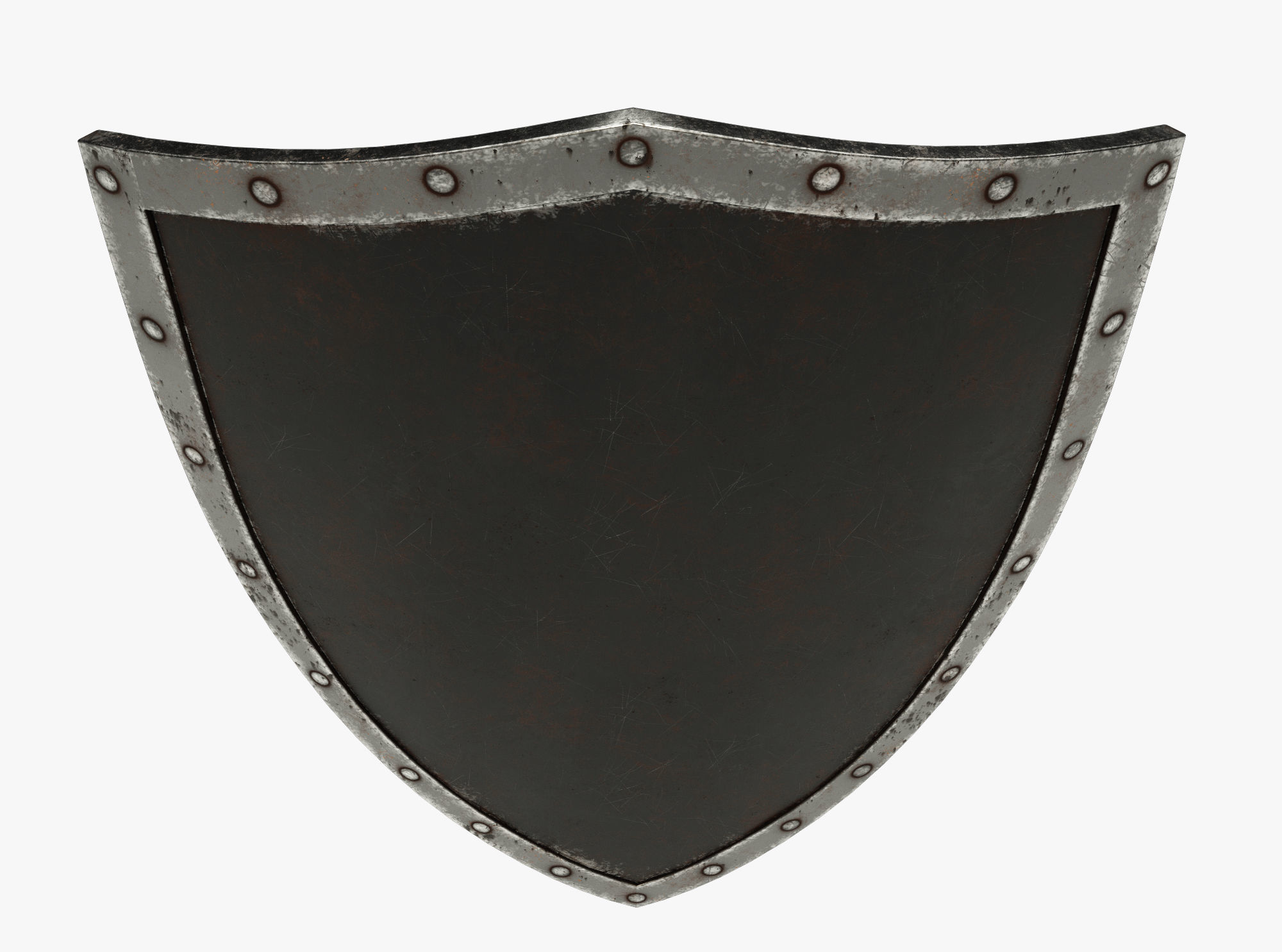 Wooden shield  Low-poly 3D model_2