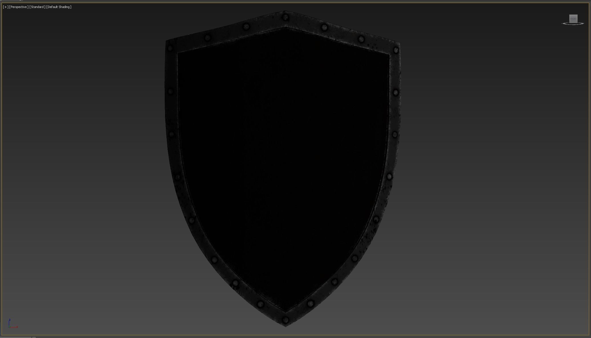 Wooden shield  Low-poly 3D model_4