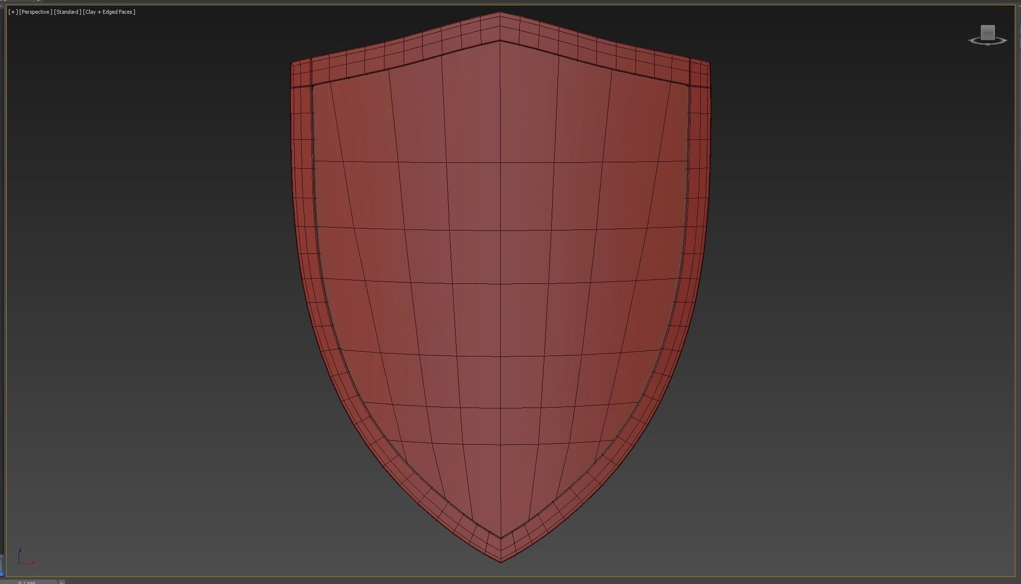 Wooden shield  Low-poly 3D model_5