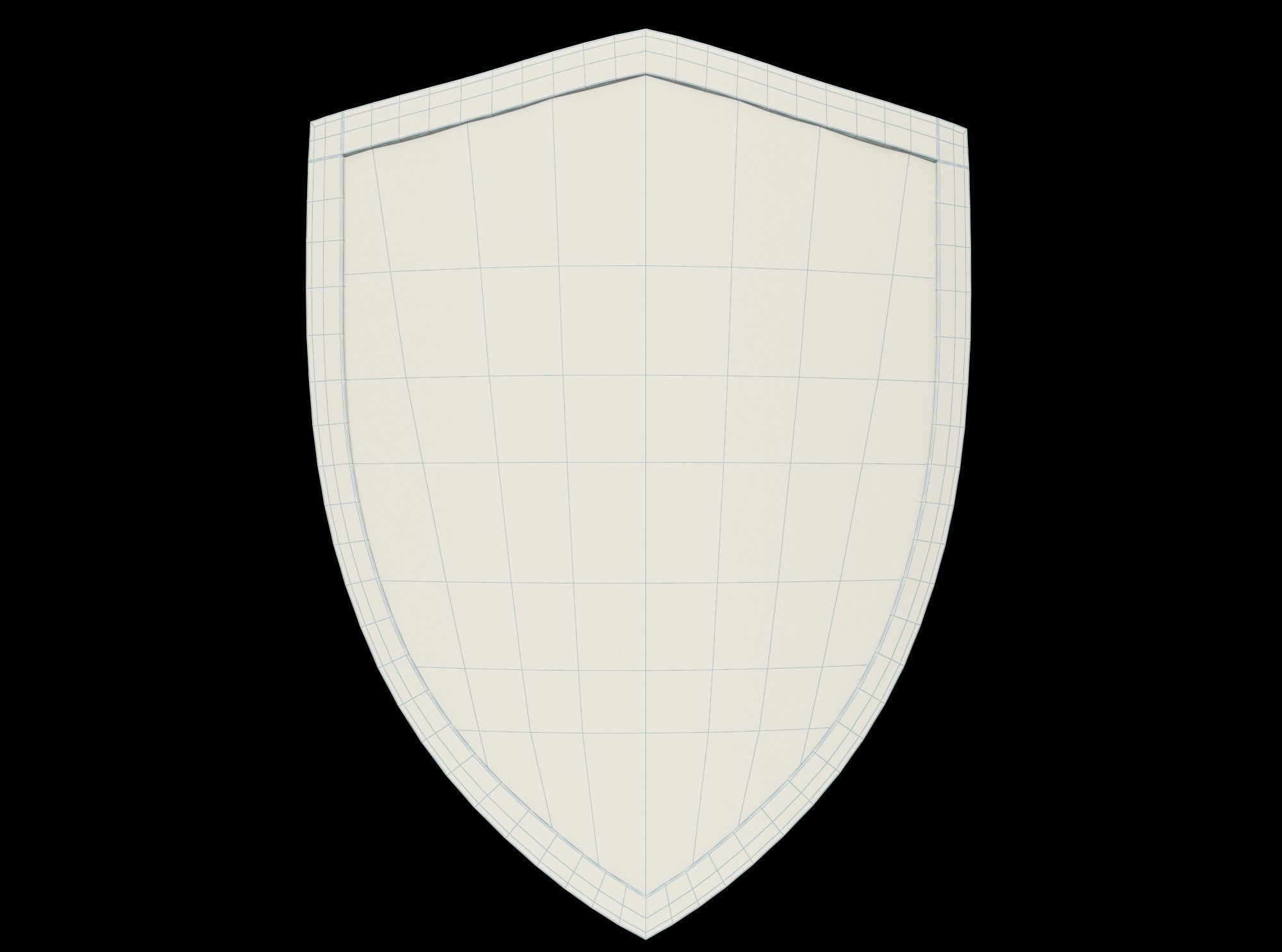 Wooden shield  Low-poly 3D model_3