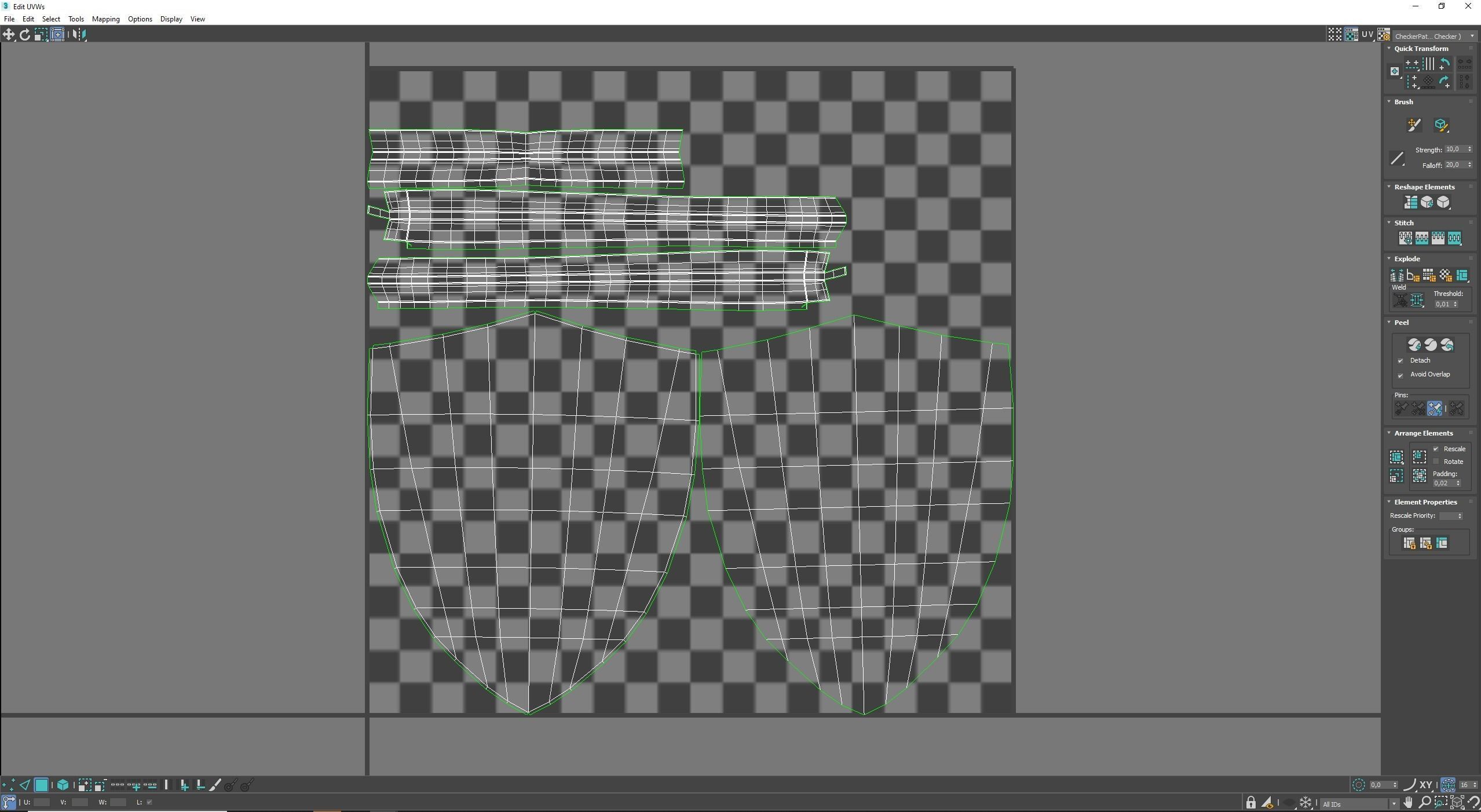 Wooden shield  Low-poly 3D model_9
