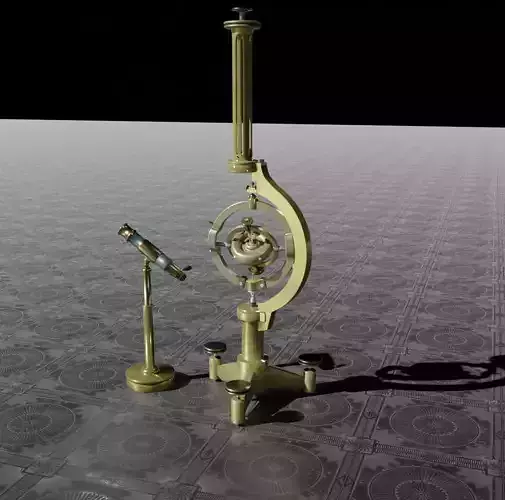 gyroscope and telescope 3d Free low-poly 3D model