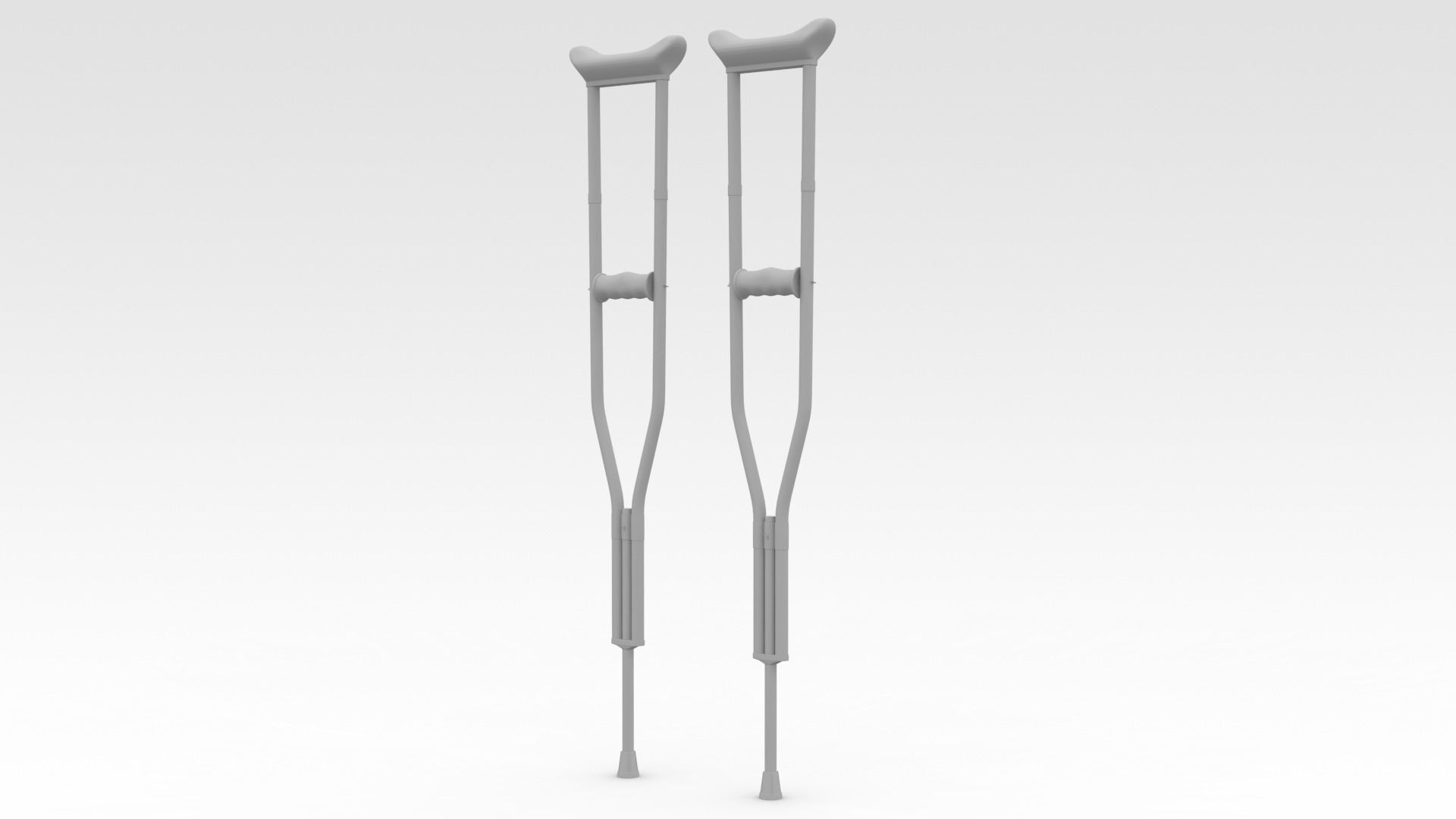Aluminium Crutches 3D model_6