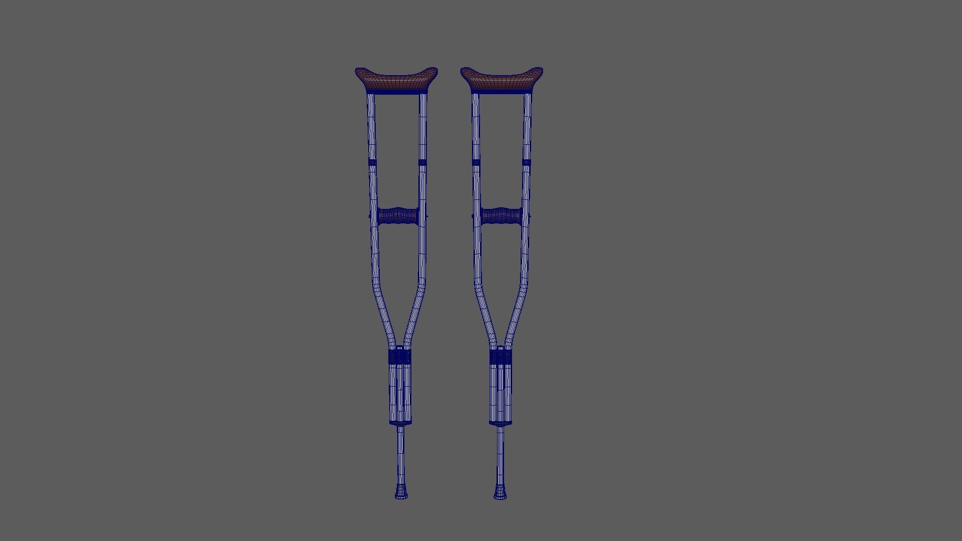 Aluminium Crutches 3D model_7