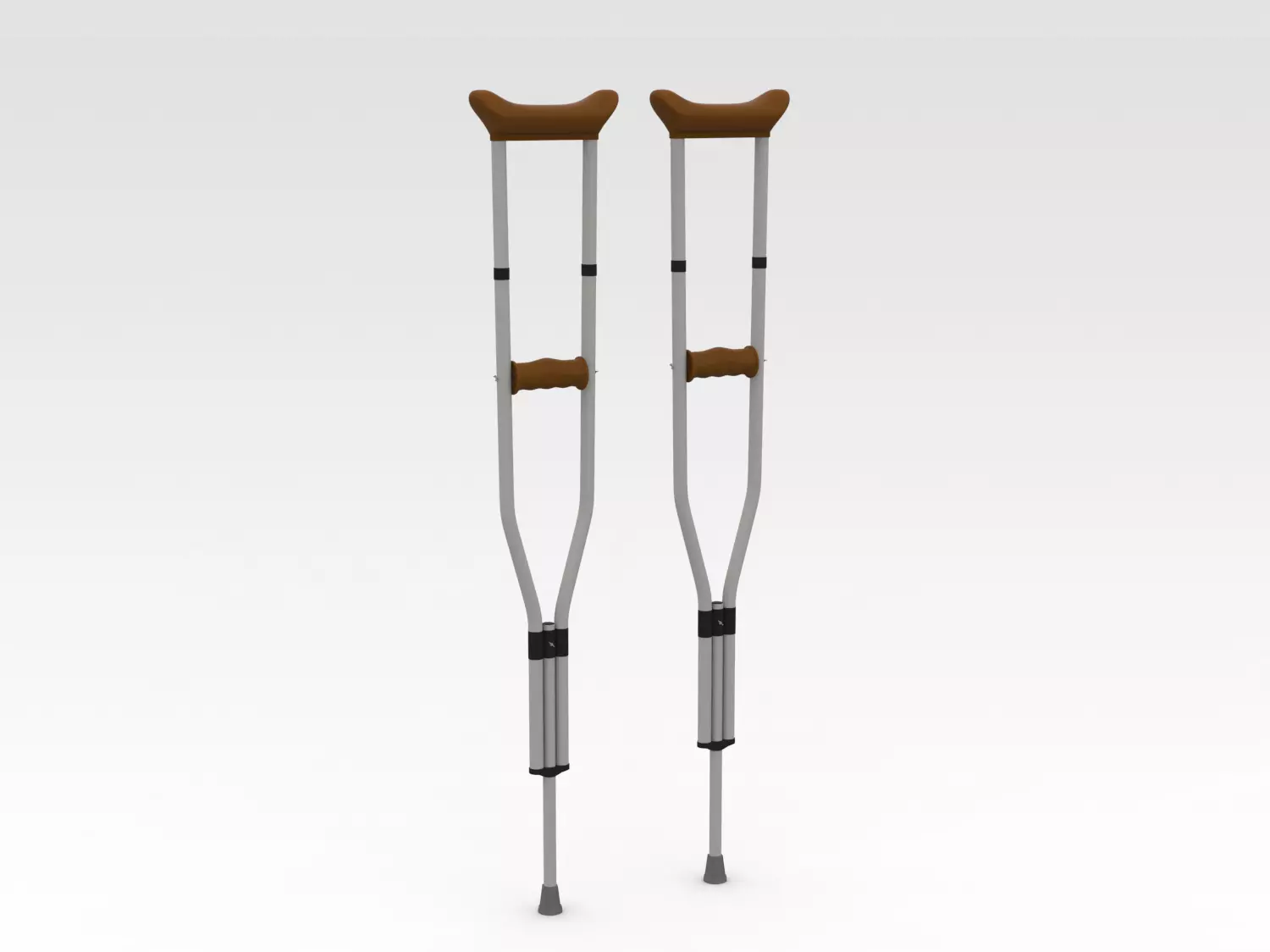 Aluminium Crutches 3D model_0