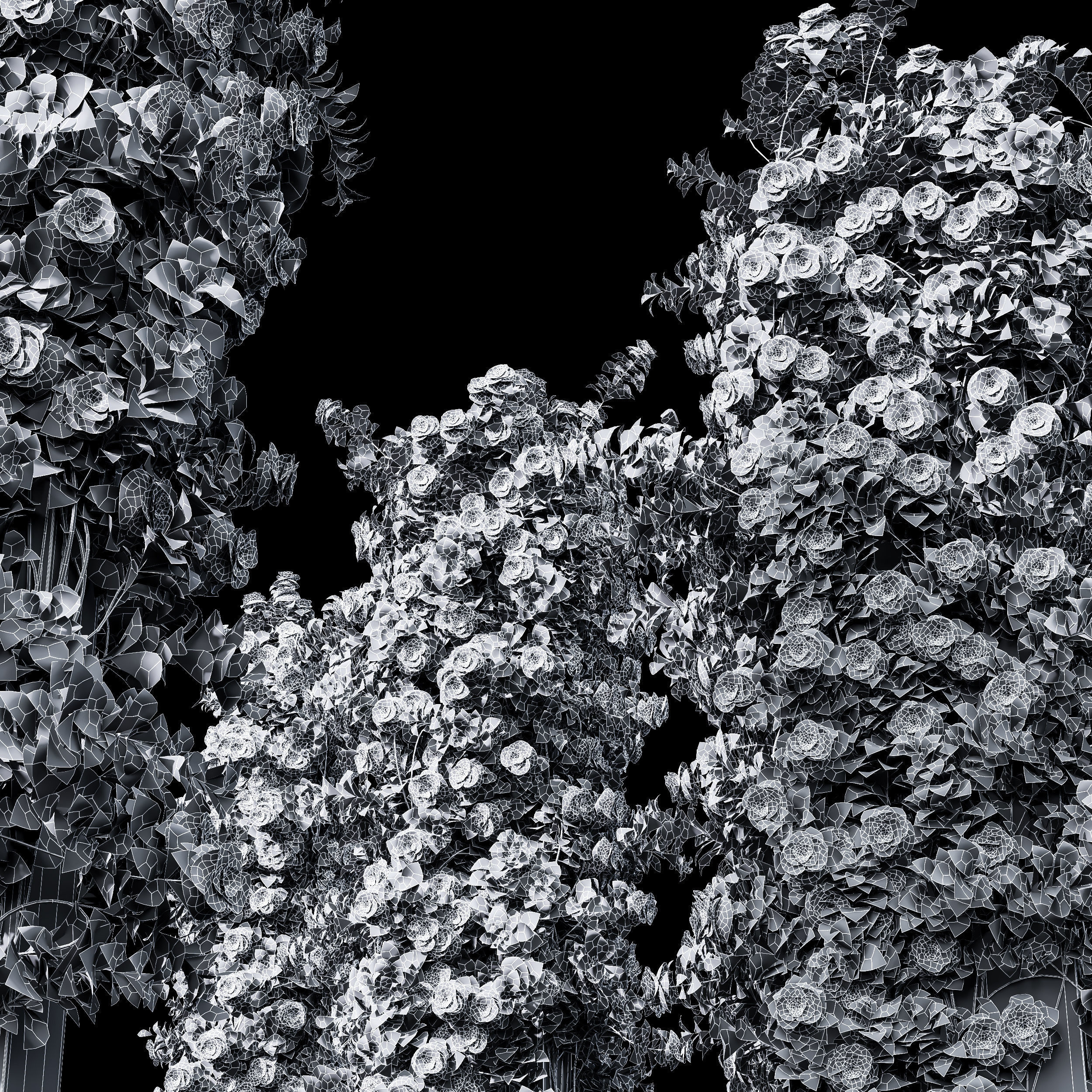 New Plant High detail Climbing Roses Cube Columns 3D model_3