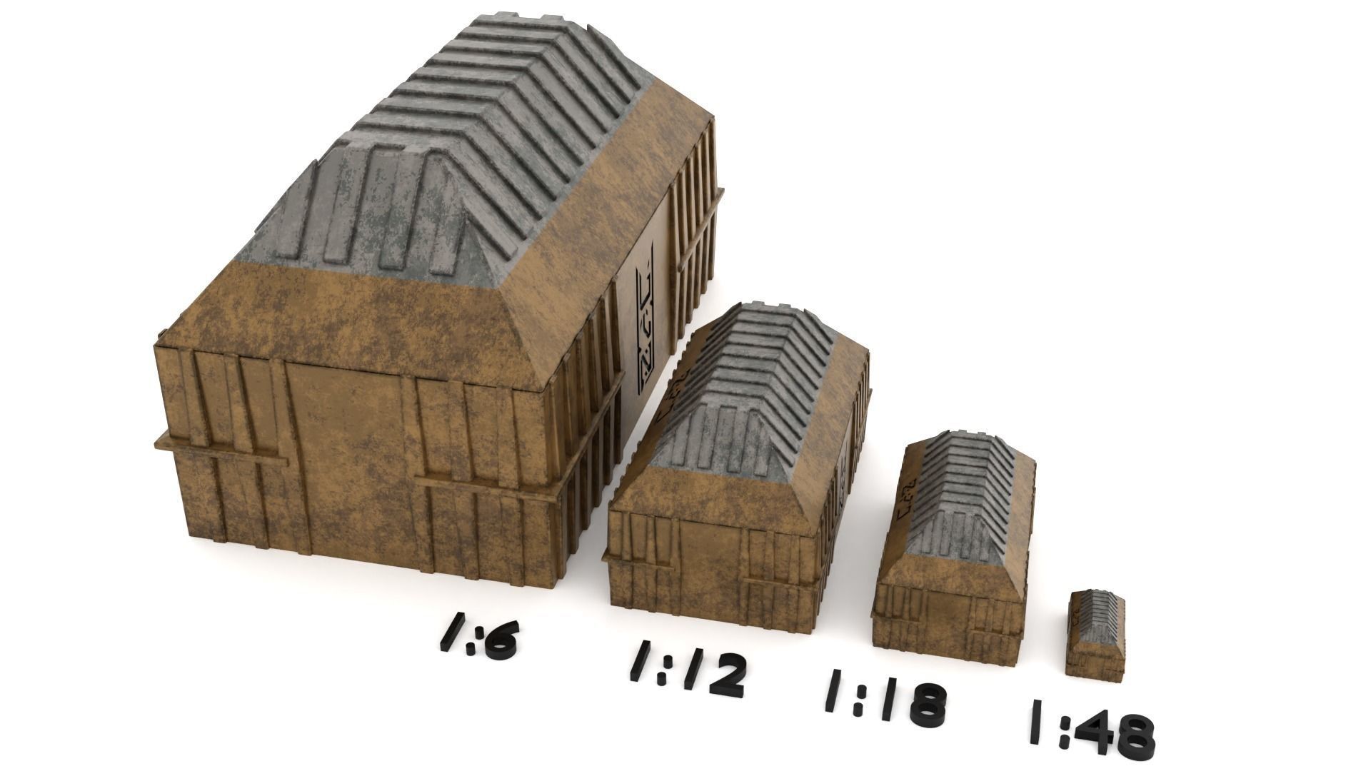 Hangar Crate 1-6 Scale Hottoys 3D print model_6