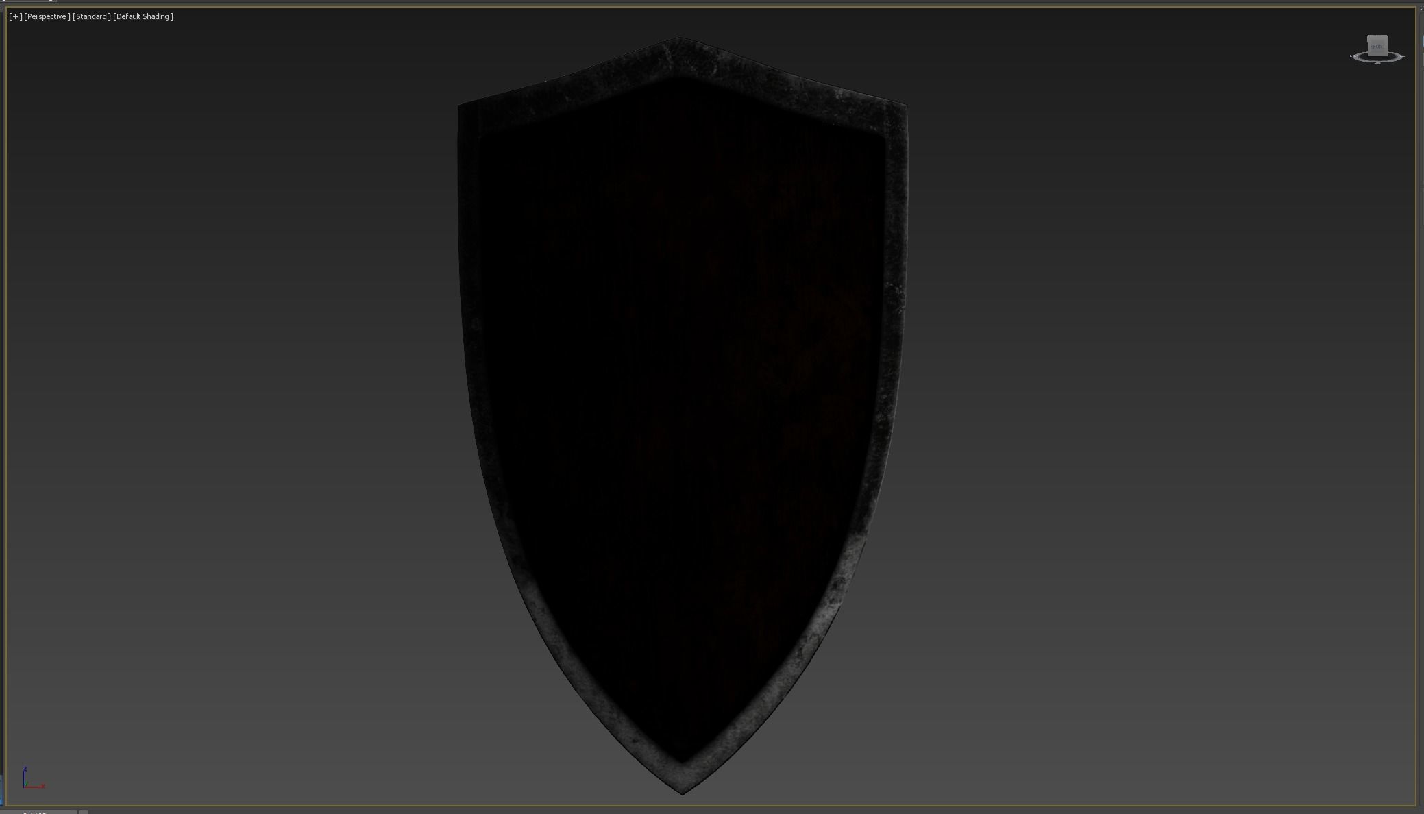 Wooden shield Low-poly 3D model_7