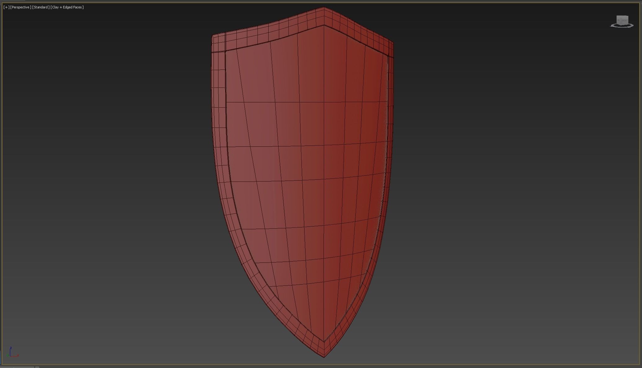 Wooden shield Low-poly 3D model_6
