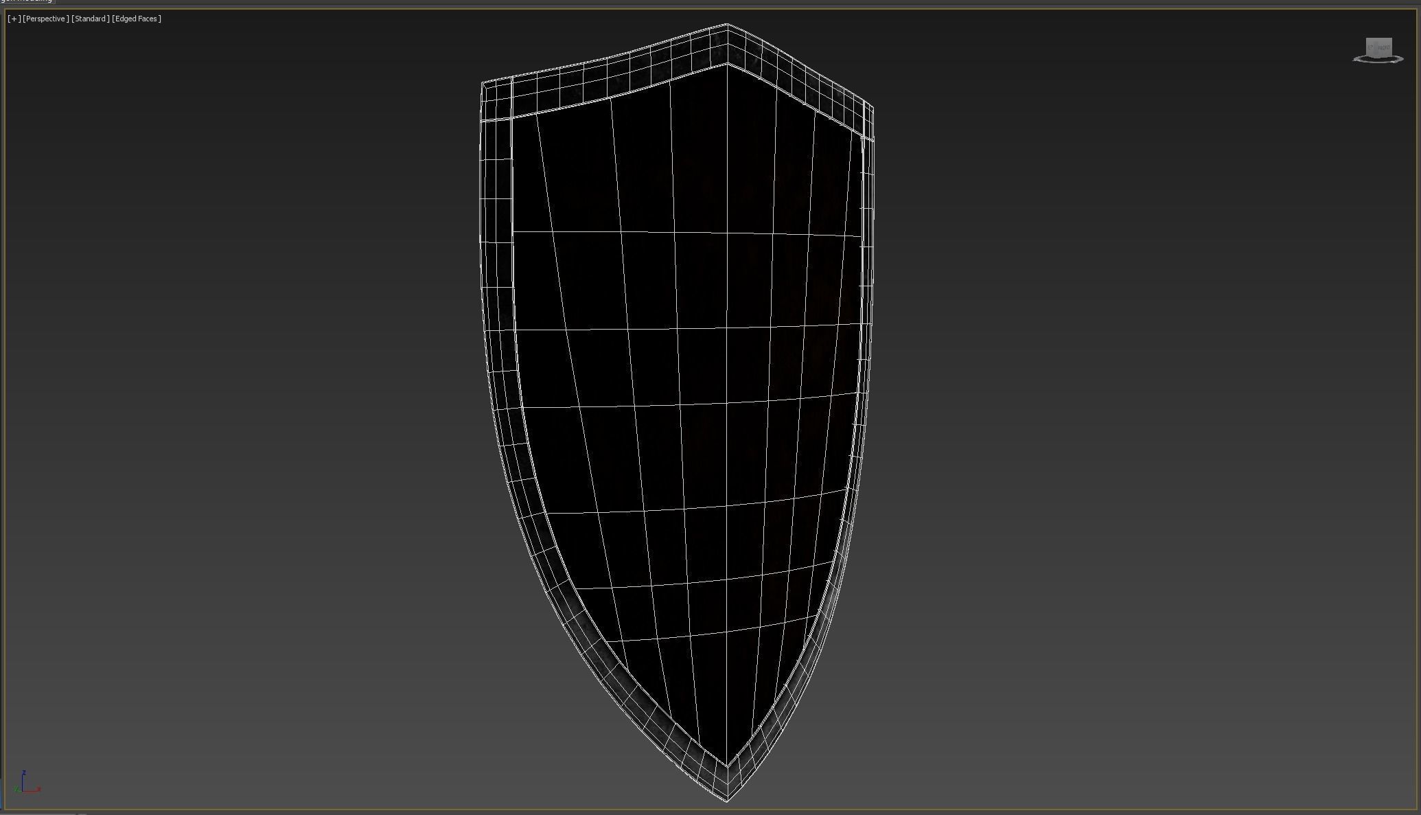 Wooden shield Low-poly 3D model_4
